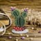 Wonderland Crafts Cactus in Red Bowl Bead Embroidery on Wood Kit